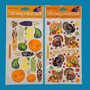 Stickopotamus Binder Stickers Autumn Vegetables Turkeys Cornucopias Thanksgiving